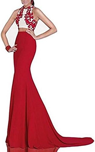 Snow Lotus Women's Two Pieces of Chiffon Mermaid Prom Dresses