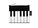 Produktbild Musik-Themen Mini Münzen-Beutel Reißverschluss-Tasche - Schwarz Weiß Keyboard Design