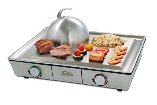 Solis Tischgrill, Edelstahl-Grillplatte, Teppanyaki-Glocke, Zwei Heizzonen, Grillen und Dünsten, Teppanyaki at Home Grill (Typ795) - 2