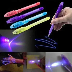 Tera13 Plastic Invisible Ink Magic Pen with UV Light Spy Detective Pen as Birthday/Navratri/Diwali Return Gifts for Kids of All Age Group Bulk Buy Abracadabra Collection Pack of 4