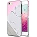 Produktbild GrandEver iPhone 7 Hülle, Hartschale Marmor Hardcase Rosa Weiß Grau Stein Malerei Muster Schutzhülle Spleiß Stil Naht Farben Handyhülle Hartcase Hartplastik Design Tasche Schutz Etui Protective Smart Cover Telefonkasten Schlank Dünn Abdeckung Hard Backcover für iPhone 7