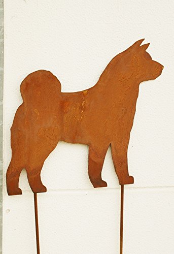 Gartendeko Rost Stab AKITA Inu 120 cm Hund Dog