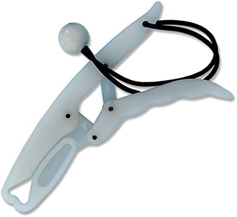 The Fish Grip Junior Glow White - Portable Fishing Gear Fish Lip Grabber with Secure Cord by The Fish Grip