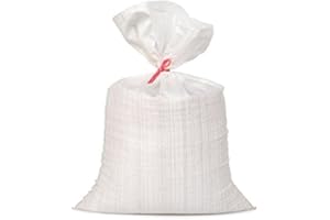 KUNSTHANDWERKSTUBE 5 Stück PP-Gewebesack- Sandsack weiß 400x600mm