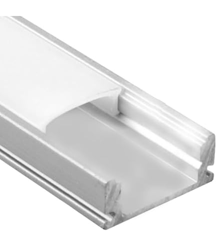 Aftertech® 2m 2metri 2114 21x14mm PROFILO ALLUMINIO PER STRISCE STRIP LED BARRA RIGIDA 2MT + COVER TRASPARENTE