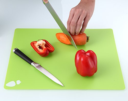 MAOYUAN Antibakteriell Schneidebrett Kunststoff Rutschfest flexible Kunststoff Matten Schneidebretter Set mit 4 38*30cm - 3