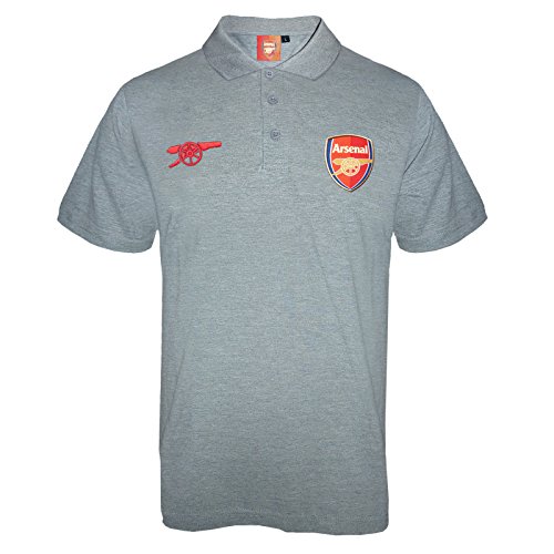 Arsenal FC - Polo oficial para hombre - Con el escudo del club - Gris - Small
