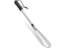 MOGADEE® Wysuwana łyżka do butów, ze stali nierdzewnej, długa, teleskopowa, 42 cm ~ 77,5 cm, dla mężczyzn, kobiet, dzieci, seniorów