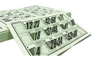 Genérico 318 Cartones de Números Troquelados para Bingo Tradicional de 90 Bolas (Verde)