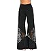 Produktbild Coolster Frauen Spitze Spleißhose Breites Bein Lange Hose Yoga Sport Sommer Hosen (schwarz, M)