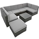 muebles ratan para jardin Los elementos únicos de este conjunto de muebles se pueden combinar como uno quiera y de acuerdo a las necesidades que requieran // Superficie de asiento (ancho x profundo): aprox. 59,5 x 59,5 cm.