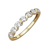 Jacques Lemans Damen Ring 375/- Gold Glänzend Zirkonia gelb 490370008