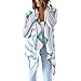 Produktbild Damen Maxi Offene Cardigan Strickjacke Asymmetrisch Geometrischer Druck Strickmantel Mantel mit Tasche Langarm Warm Elegant Locker Kimono Cardigan stylischer Herbst Winter Jacke von Innerternet