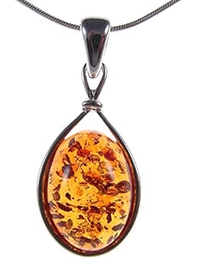 Damen-Anhänger 925/000 Sterlingsilber mit Bernstein (Ohne Kette) / Schmuck