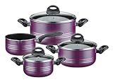 Designergriffe aus Kunststoff GSW 800402 Milano Topf-Set 4-teilig lila, Aluminium, 24 cm, 7-Einheiten