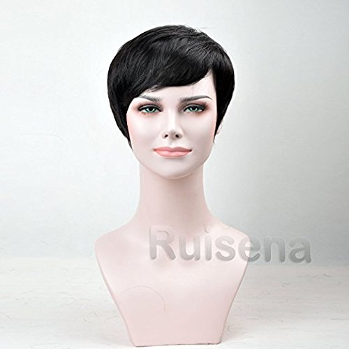 RUISENA Human Hair Wigs Pixie Cut Short Black Wigs for Women Glueless Wigs African American