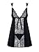Produktbild Obsessive Charmea Babydoll Nachthemd Dame Reizwäsche Set Spitze Regulierbar, Schwarz,S/M