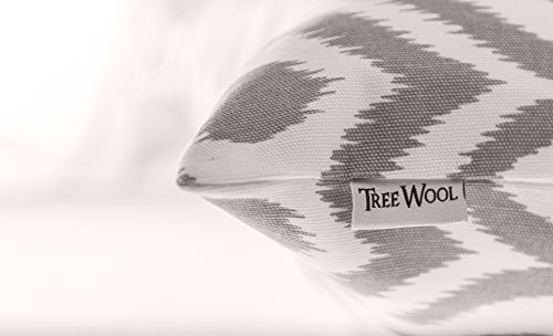 TreeWool®, (2er Pack) Ikat Ogee Design Baumwolle Dekoratives Kissenbezüg (Grau, 50 x 50 cm) - 5