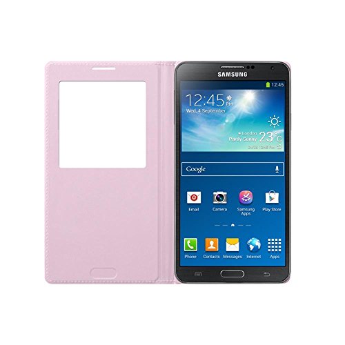 Samsung S-View - Funda para m  vil Galaxy Note 3  con pantalla frontal   rosa