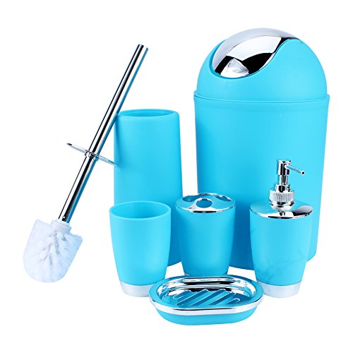 6 Pro Satz Europäischen Stil Badezimmer Produkten Set Minimalistische Haushaltsartikel (Blau)