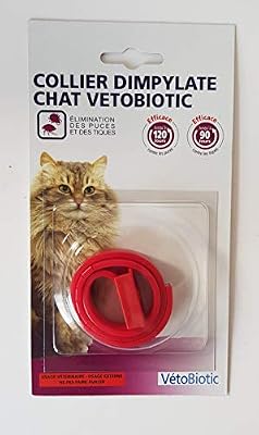 Vitalveto VETOCANIS Collier antiparasitaire pour Chat, Anti-puces et anti-tiques au Dimpylate. Elimine les parasites jusqu'à 4 mois.