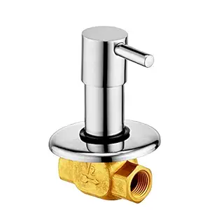 ALTON GRACE Concealed Brass Silver Polished Stop Cock with Adjustable Wall Flange (15mm)