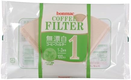 [1-2] bonmac cups unbleached bamboo blended filter CF-100BAM 100 sheets x 10 pack # 858511 (japan import)