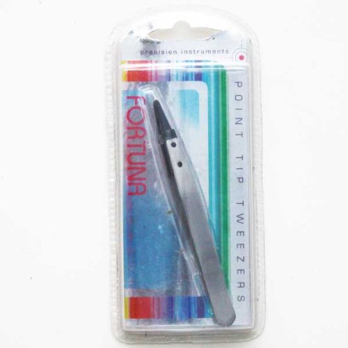 Fortuna Tweezers Pointed Tip, Gold, Stainless Steel