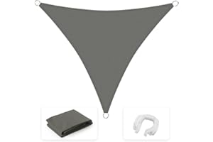 jarolift Voile d'ombrage Pare-Soleil Triangle isocèle, Hydrofuge, Brise-Soleil pour terrasse Jardin Balcon, Tissu Polyester 300 x 300 x 300 cm, Anthracite