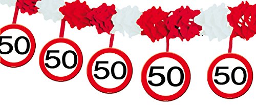 23-tlg. Partyset 50. Geburtstag Dekoset Dekobox – Verkehrschild – Girlanden, Luftballons - 3
