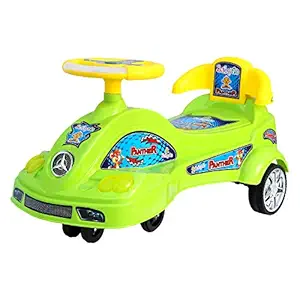 BabyGo Baby Panther Swing Magic Car Ride On for Kids with Music and Light (Green)