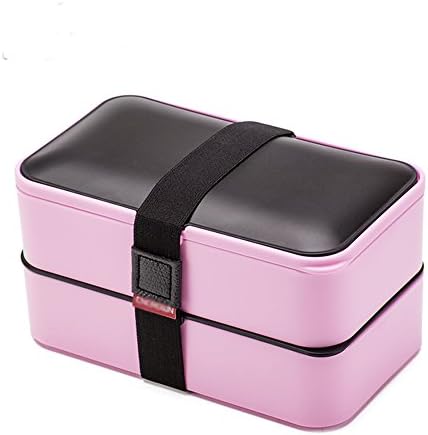 loiofoe one Stackable 2 Tier Bento Lunch Box +FREE Fun Lunch Notes, Cutlery, Chopsticks,4 Color Options - Premium Leakproof Lunch Box for Adults &amp; Kids 1200ML(Red)