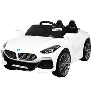 GetBest GetBolles Z4 Electric Ride on Car for Kids with Rechargeable 12V Battery, Music, Lights and Swing (White)