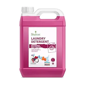 Shatras Pink Lily Liquid Detergent 5 Liter, Laundry Liquid for Fabric Care, Suitable for Top-Load and Front Load Machine and Hand Wash, Concentrated Laundry Detergent