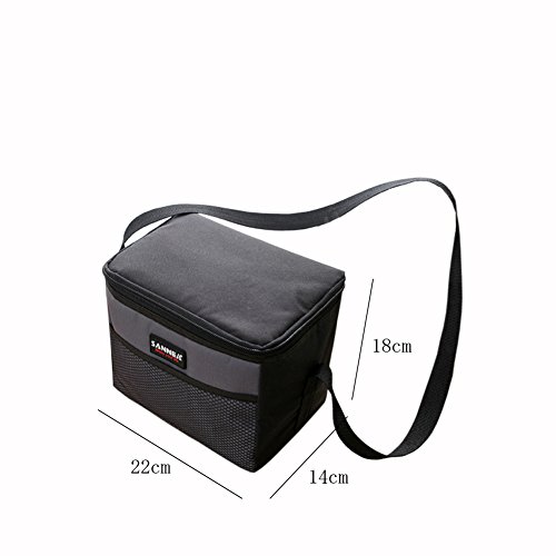 Yvonnelee 5L Kühltasche Thermotasche Isoliertasche Mittagessen Tasche für Arbeit Schule Picknick Radfahren Einkaufen Unterwegs Lebensmitteltransport für Damen Herren und Kinder Isoliert Klein – Grau - 2