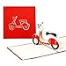 Produktbild 3D Grußkarte"Vespa" - Pop Up Karte Motorroller, ausgefallene Geburtstagskarte, Klappkarte Gutschein Vespa, 3D Glückwunschkarten mit Umschlag