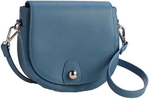 Sanis Enterprises7" H X 7.25" W X 2.25" L Blue Saddlebag Cross Body Handbag w/RFID CC Pockets
