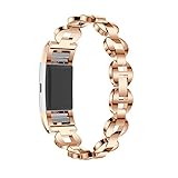 Vovotrade ❤❤ Für Fitbit Charge 2 echtes Edelstahl Armband intelligentes Uhr Band Bügel für Fitbit Gebühr 2 (Rosagold2)