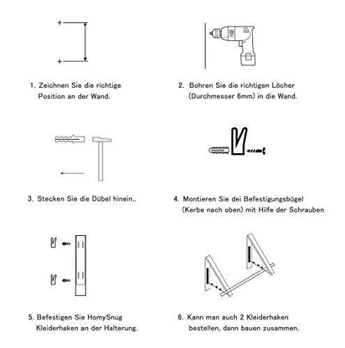 HomySnug Kleiderhaken Klappbar Wandhaken Aluminium Wand-Kleiderständer Mit Zwei Kleine Haken Super Platzsparende Garderobe, Ideal Für Flur, Waschkeller, Wohnzimmer, Büro (40 x 33 x 30cm) - 5