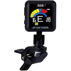Sintonizador Digital para guitarra acústica con Batería Recargable y con Pantalla Giratoria LCD 360 grados para Guitarra Violín bajo Ukulele Cromático