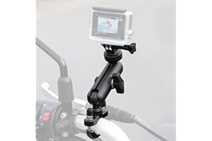 CAMOLO Motorcycle Action Camera Mount Holder, Handlebar Mount Clip for Bike/Bicycle/Motorcycle/Motor,Compatible with GoPro Hero 6/7/8/9&Other Action Camera