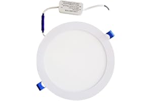 LEDUNI ® Downlight Panel LED Redondo 20W Circular 2000LM Color Blanco Frío 6000K Angulo 120 IP40 OPAL Aluminio 225 * 12Hmm Dimension de corte 205mm Pack de 2 Unidades
