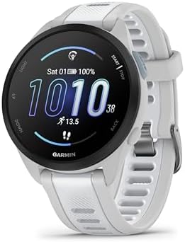 Garmin Forerunner 165, Smartwatch per la corsa, 43mm, Musica, App di Streaming, GPS, Cardio, VO2max, Report mattutino, HRV Status, Piani gratuiti 5K, 10K, 21K e Maratona (Whitestone) (Ricondizionato)