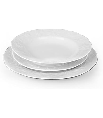 Service De Table Porland Wavy 18 Pièces Blanc Et Doré - Vaisselle Élégante Pour 6 Personnes