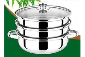 RHP – Cuiseur vapeur – En acier inoxydable – Avec couvercle en verre – 28 cm – Pour mantis, légumes, pommes de terre – Passe au lave-vaisselle