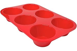Guardini, Stampo 6 muffins 16x25 cm, Silicone alimentare, Rosso, Made in Italy, Linea Juliette