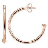 Thomas Sabo Damen-Ohrringe Creolen Karma Beads 925 Sterling Silber 750 rosegold vergoldet Höhe 3 cm CR590-415-12