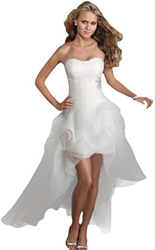WeWind Women's Wedding Dress Strapless Floor Length Bridal Gown Beading Waist Pleated Wedding Dress for Bride Ivory white
