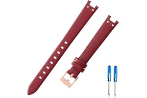 LANAPPTLTG Leather Watch Strap Women's Fit For Anne Klein Ak2156/2157/2618 Series Concave Interface Red Black White Watchbands