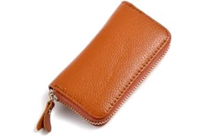 QIUPFGUT Etui Porte-Clé Cuir,Etuis Porte-Clés de Voiture,Porte Clef Cuir,Portefeuille,Porte Clés Clef Protection Organiseur, Porte-clés avec Crochet en métal Et Fermeture éclair,Avec 6 crochets